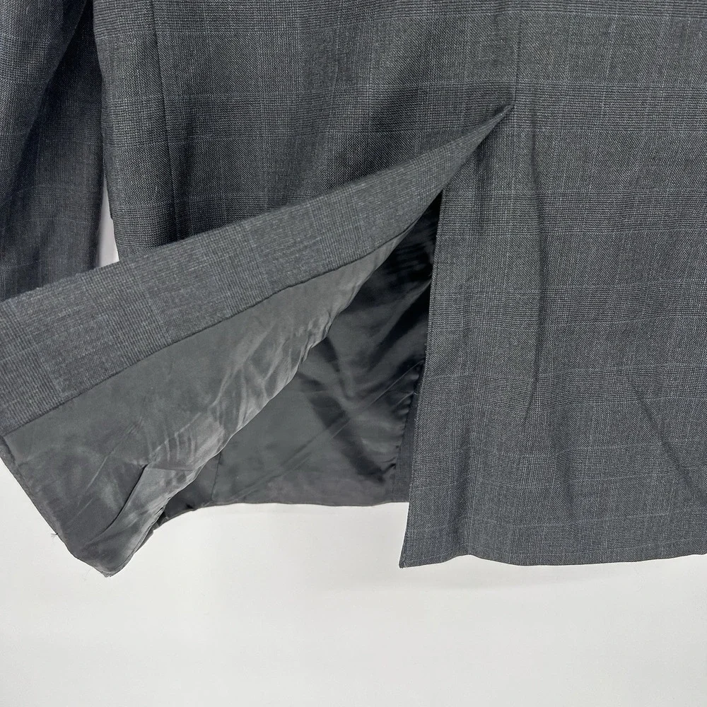 Hart Schaffner Marx Sport Coat Mens Size 40R Gray Windowpane Pattern‎